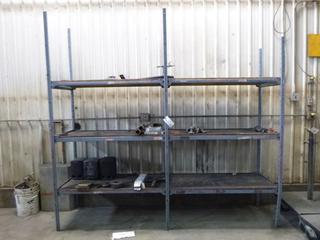 (2) Metal Shelf w/ Contents 25"x 101"x 8'. Buyer Responsible for Removal. 