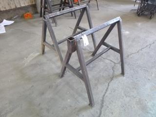 (2) Custom Metal Saw Horses 31"x 3'x 3'. 