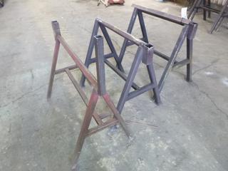 (3)  Custom Metal Sawhorses 31"x 3'x 3'. 