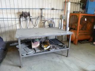 Metal Work Bench w Contents. Buyer Responsible for Removal. 