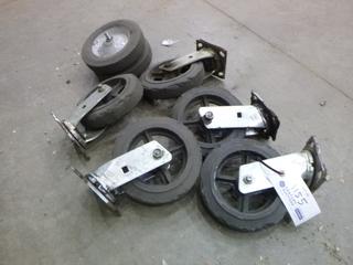 (5) 8" Swivel Casters, (2) 8" Wheels. 