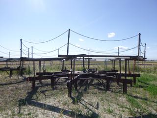 2 Tier Tank Holder Frame w/ Chain Rails and Platforms 24' Diameter.  Note:  Buyer Responsible For Lifting & Loading.