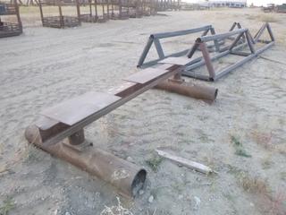 (2) Damaged Sawhorses and Custom Stand.  Note:  Buyer Responsible For Lifting & Loading.
