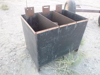 3 Compartment Metal Bin w/ Contents.  Note:  Buyer Responsible For Lifting & Loading.