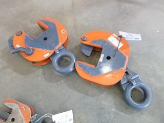 (2) 6 Ton Vertical Plate Clamp 2-3 7/8". 