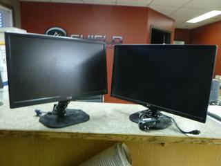 (2) LG computer monitors. (1) 24" model: 24MP48HQ. (1) 22" model: 22M45DA