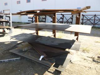 I-Beam rack w/ contents. Approx 108" x 68" x 73"