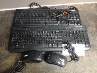 (2 sets) Microsoft wired keyboard & mouse