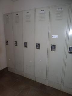 (5) lockers. Approx 13" x 17" x 70". Buyer responsible for removal