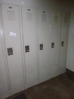 (5) lockers. Approx 13" x 17" x 70". Buyer responsible for removal