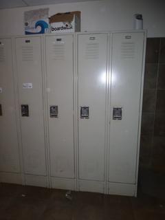 (4) lockers. Approx 13" x 17" x 70". Buyer responsible for removal