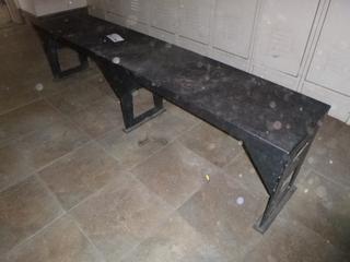 Metal bench. Approx 72" x 14" x 18"