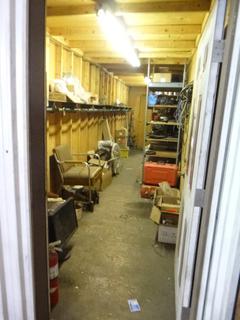 Contents of room. Shelving, electric motor, wire feeders, hoses, etc. Buyer responsible for removal