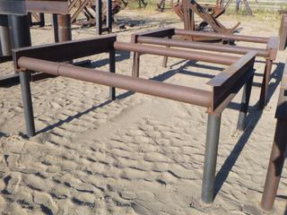 (2) Custom steel stands/tables. Approx 84" x 72" x 36"