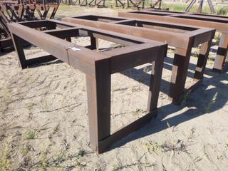 (2) Custom steel tables/stands. Approx 120" x 36" x 38"