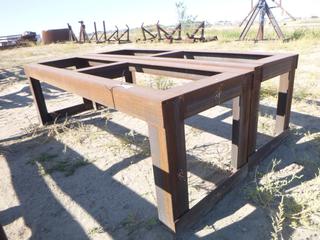 (2) Custom steel tables/stands. Approx 120" x 36" x 38"