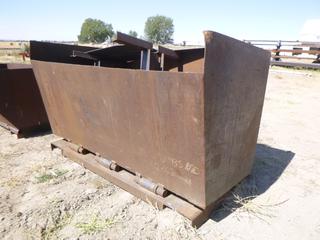 Dump bin attachment, custom built. Approx 96" x 46" x 48"