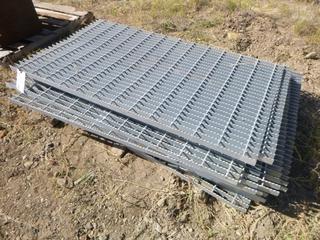 Qty of metal grate pieces. Approx 31" x 52"