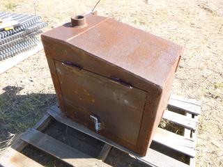 Steel cabinet w/ pin latch for door. Approx 24" x 24" x 16"