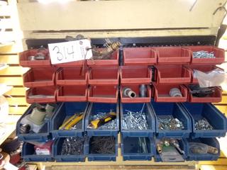 Quantity of Parts Bins, 16"x25" Backboard, Nut & Bolts, Etc. (Requires Robinson Set for Removal) Note:  No Forklift On Site, Buyer Responsible For Loadout.