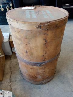 Collector Wear Decorative Avon Plates, Small Wooden Box, Wooden Coca-Cola Crate, Tub of Beer Cans, Glass Insect Trap, Wooden Barrel (20" Diameterx30".), Rex Valencia 4 Seasons Collectors Set & Original Advertising. Note:  No Forklift On Site, Buyer Responsible For Loadout.