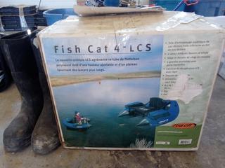 Fish Cat 4-LCS Inflatable Fishing Platform. Muck Boots SZ 10, Fishhook Puller. Unused. Note:  No Forklift On Site, Buyer Responsible For Loadout.