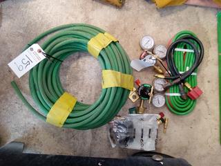Quantity of Oxy/Acythylene Hose & Regulators.  Note:  No Forklift On Site, Buyer Responsible For Loadout.