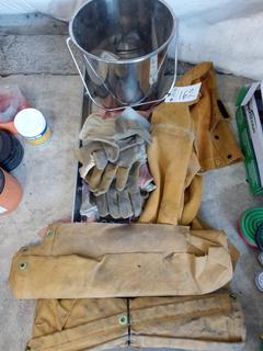 Quantity of Welding Safety Equipment, Welding Jacket, Fire Blankets, Gloves, Rod Pail. Note:  No Forklift On Site, Buyer Responsible For Loadout.