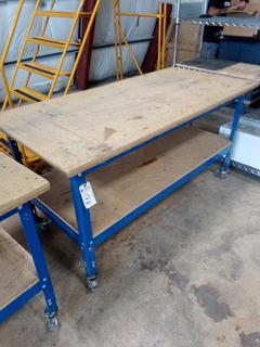 Rolling Work Bench. 36"x33"x69". Note:  No Forklift On Site, Buyer Responsible For Loadout.