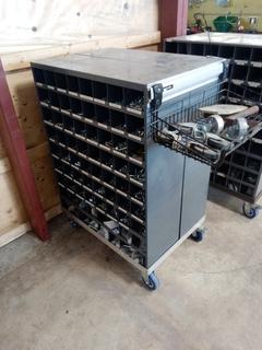 Rolling Parts Cart. 49"x24"x34". Note:  No Forklift On Site, Buyer Responsible For Loadout.