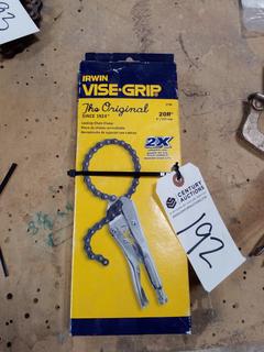 (2) 9" Irwin Chain Vice Grips. Unused. Note:  No Forklift On Site, Buyer Responsible For Loadout.