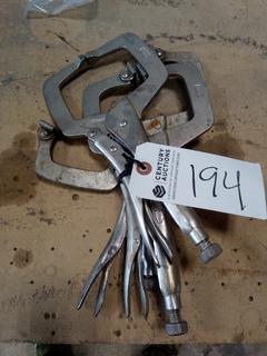 (3) Irwin Vice Grips. Note:  No Forklift On Site, Buyer Responsible For Loadout.