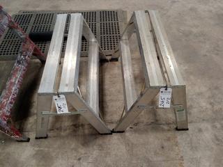 Pair of Aluminum Saw Horses. 22" Height. Note:  No Forklift On Site, Buyer Responsible For Loadout.