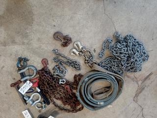 Quantity of Chain, Shackles & Tow Ropes. Note:  No Forklift On Site, Buyer Responsible For Loadout.