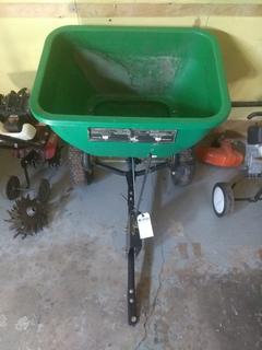 John Deere Pin Hitch Seeder/Spreader. Note:  No Forklift On Site, Buyer Responsible For Loadout.