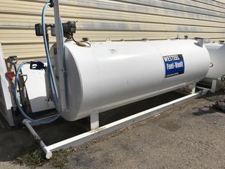Westeel Fuel Vault. 4500L Diesel Tank On Skid w/ GPI Pump. Last Contained Dyed Diesel. Note:  No Forklift On Site, Buyer Responsible For Loadout.