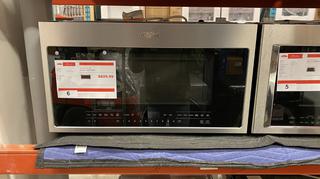 Whirlpool Oven The Range Microwave, 30", 1100W, 2.1 Cu.Ft Capacity, 400 Cfm, Stainless Steel, Model YWMH75021HZ, SN TR75110433 *Includes 1 Year Manufactures Warranty, Extended Warranty Can Be Purchased Through Harris Appliance & Furniture* 