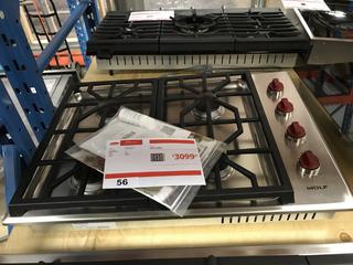 Wolf 30" Built-In Gas Cooktop, Model CG304P/S, SN 18388540 *Includes 1 Year Manufactures Warranty, Extended Warranty Can Be Purchased Through Harris Appliance & Furniture* 