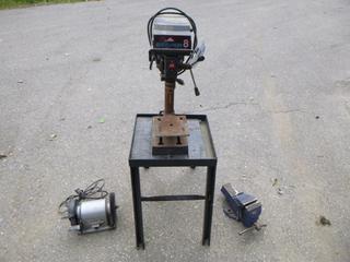 Beaver Drill Press C/w Makita Bench Grinder And Eron 4in Vise