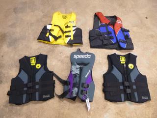 Qty Of (3) Large, (1) Medium And (1) Youth Life Jackets