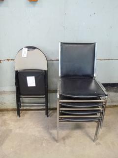 Qty Of (4) Stacking Chairs C/w (2) Folding Chairs