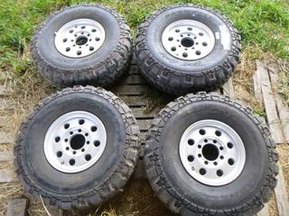 Qty Of (4) Parnelli Jones Dirt Grip 37 X 12.50 R16.5LT Off Road Tires w/ Rims To Fit Hummer H1