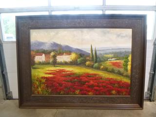 90 1/2in X 66 1/2in Tuscan Afternoon Authentic Oil Painting. Registration Number: AC42552-H71