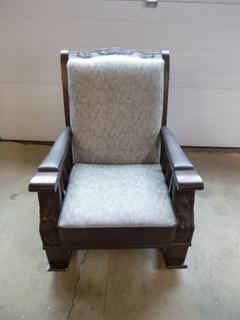 Marshfield Furniture Handcrafted Upholstery Wood Rocking Chair