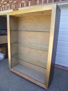 58in X 16 1/2in X 72in Display Case C/w Glass Shelves And (2) Lights