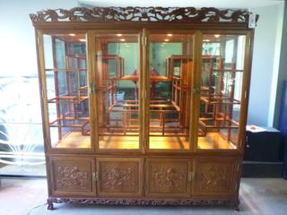 83in X 15 1/2in X 83 1/2in Ornate Display Cabinet C/w Lighting *Previously Lot 225*