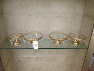 (2) 12in, (1) 10in And (1) 8in Round Glass Top Stands