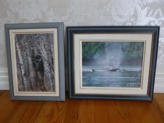 (1) 20in X 17in And (1) 14in X 18in Hiding Moose And Killer Whale Photographs By David Everrett
