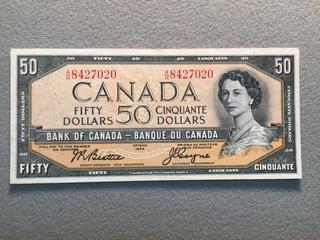 1954 Canada Fifty Dollar Bill, S/N AH8427020.