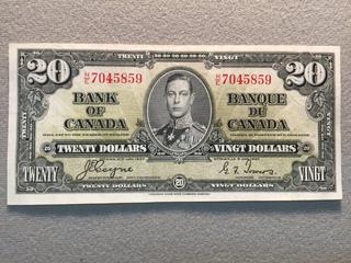 1954 Canada Twenty Dollar Bill, S/N HE7045859.